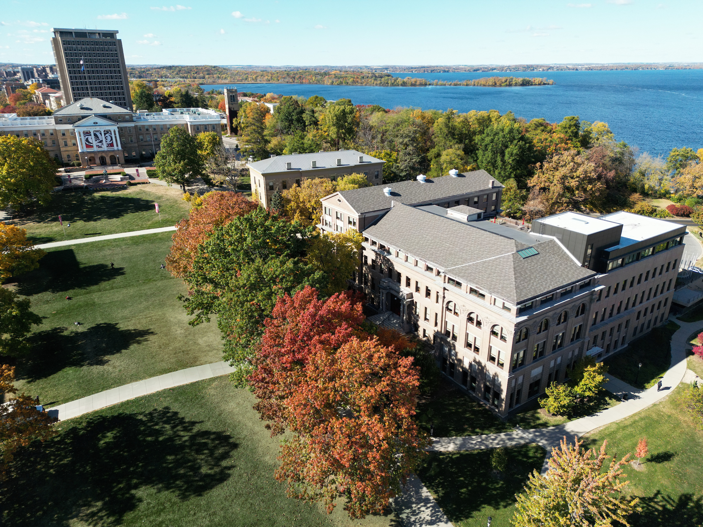Ariel view of the uw madison school of education building